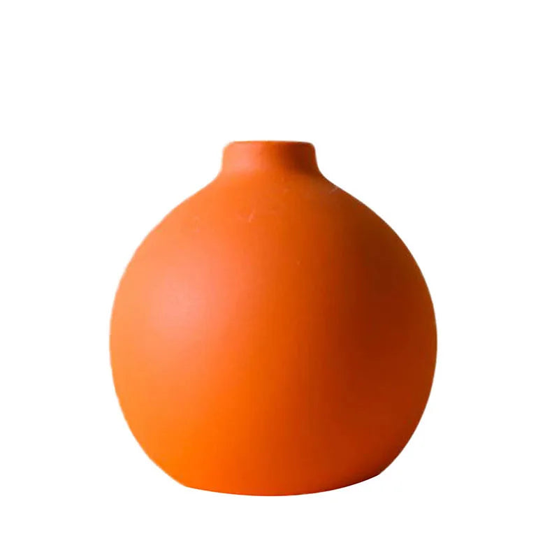 Vase Sienne boule terracotta en céramique mate
