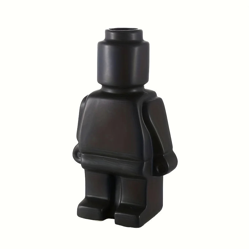 Vase Figura noir mat en céramique, 19,5 cm de haut