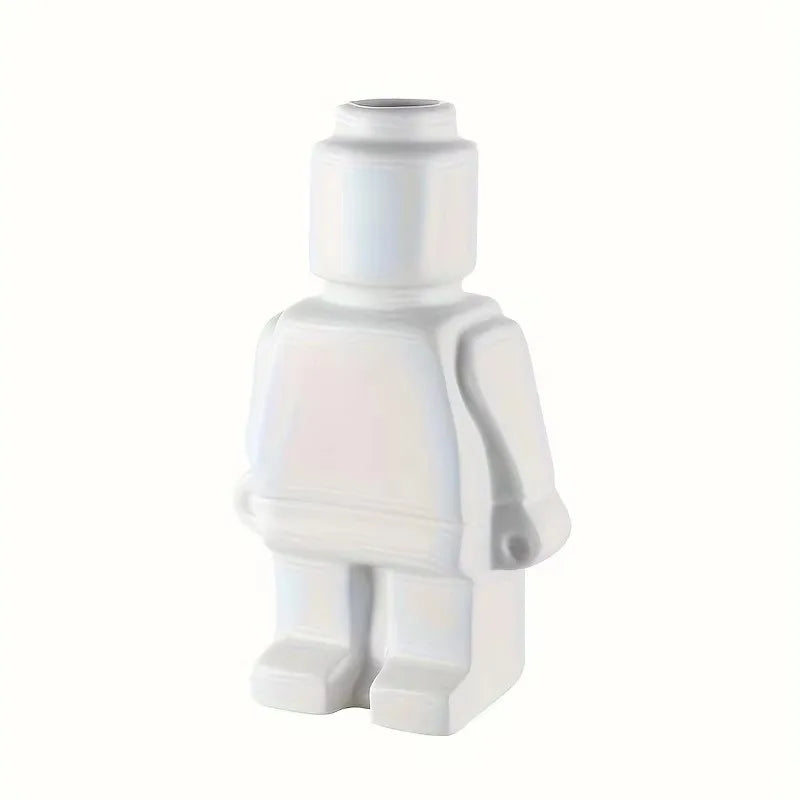 Vase Figura blanc mat en céramique, 19,5 cm de haut