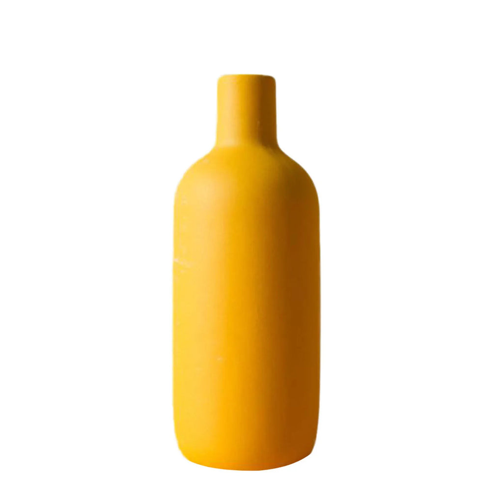 Vase Sienne bouteille ocre en céramique mate