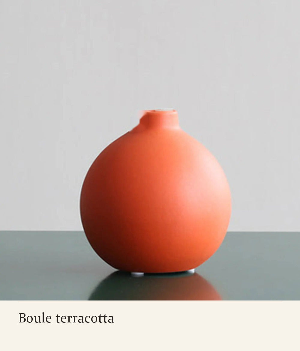 Vase Sienne boule terracotta en céramique mate